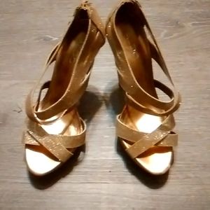 Gold glitter strappy sandals Aldo size 39